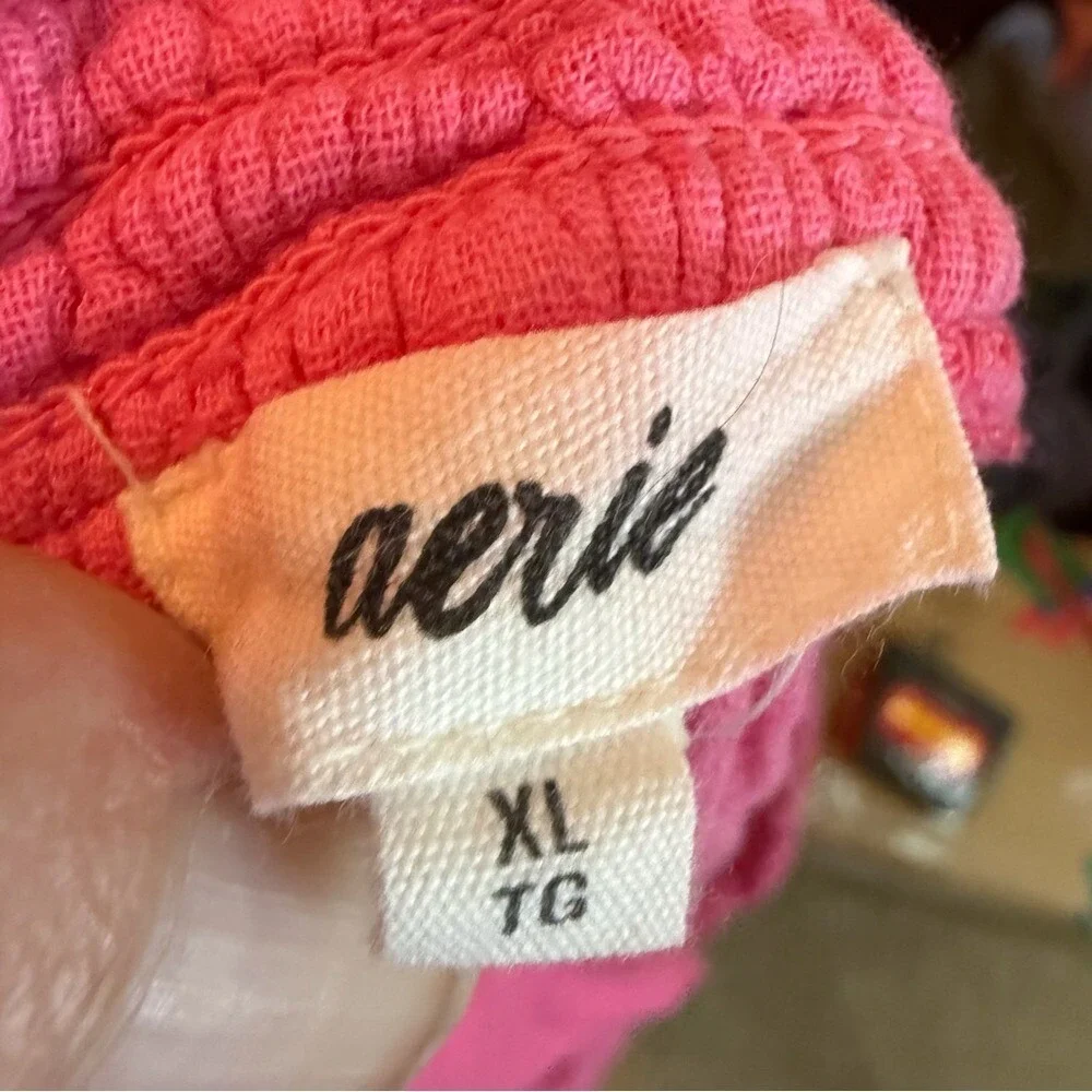Aerie XL Fuchsia Pink‎ Gauzy Pull On Comfy Shorts Travel Activewear Outdoor